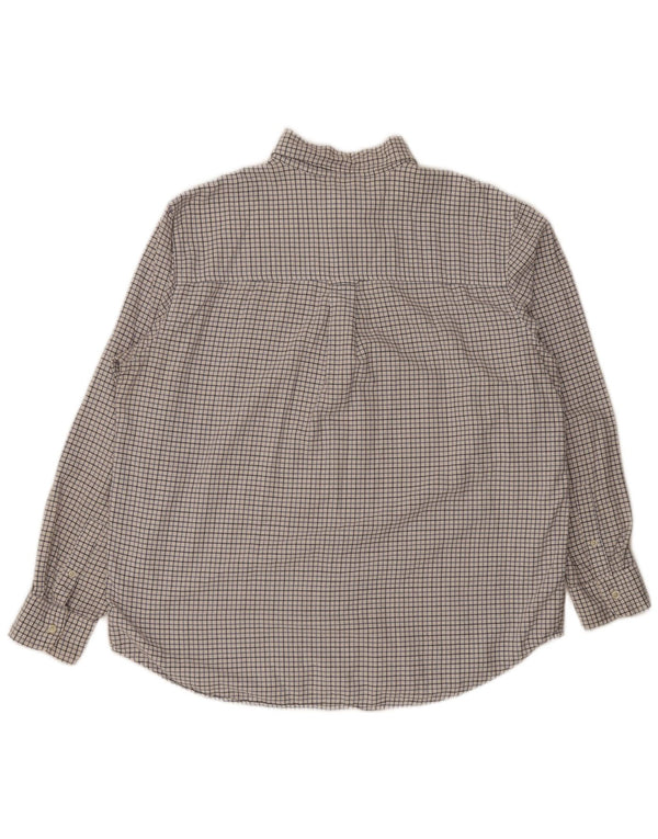 Мужская рубашка обычного кроя Chaps XL, хлопковая белая клетка в клетку