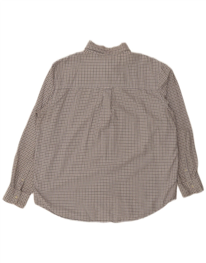 Мужская рубашка обычного кроя Chaps XL, хлопковая белая клетка в клетку
