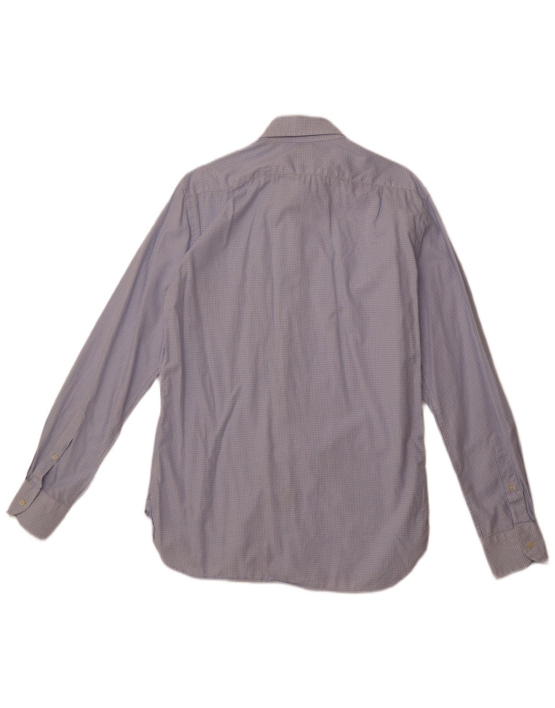 Мужская рубашка строгого покроя BOGGI, размер 40, 15, 3/4, синяя в клетку среднего размера