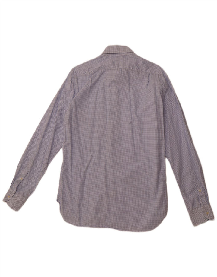 Мужская рубашка строгого покроя BOGGI, размер 40, 15, 3/4, синяя в клетку среднего размера