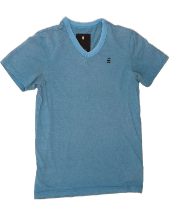 G-STAR Mens T-Shirt Top Small Blue Striped Cotton Classic Vintage G-Star and Second-Hand G-Star from Messina Hembry 