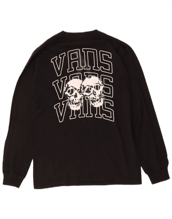 Мужской топ с рисунком Vans, средний черный хлопок с длинными рукавами