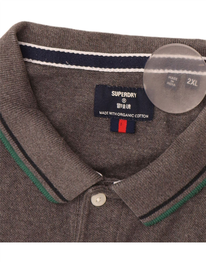 Мужская рубашка-поло Superdry 2XL, серая, хлопок