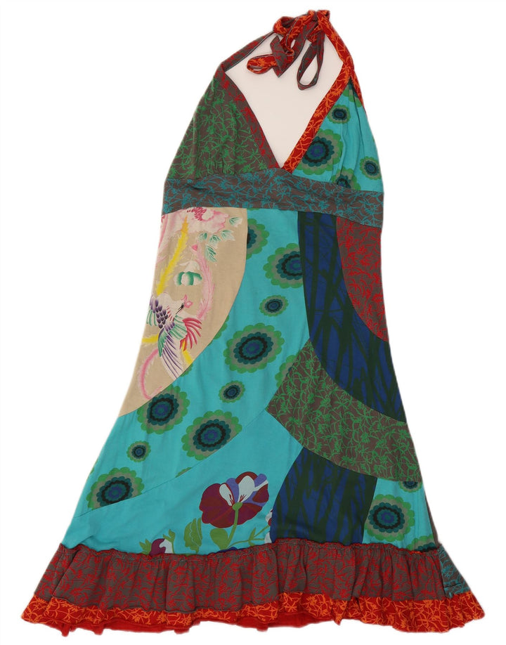 Женское платье с лямкой на бретельках Desigual, Великобритания, 8, маленькое, разноцветное, с цветочным принтом