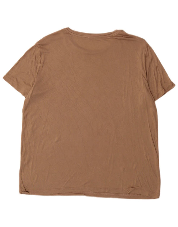 Женская футболка Zara Top UK 18 XL Коричневая вискоза
