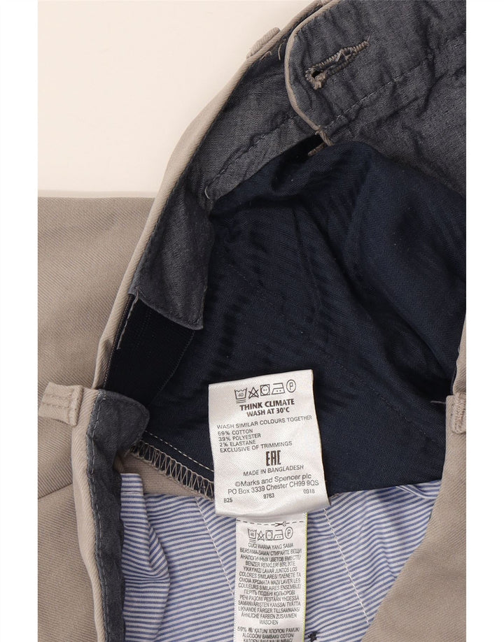 Мужские прямые костюмные брюки Marks & Spencer W32 L28 серые, хлопковые