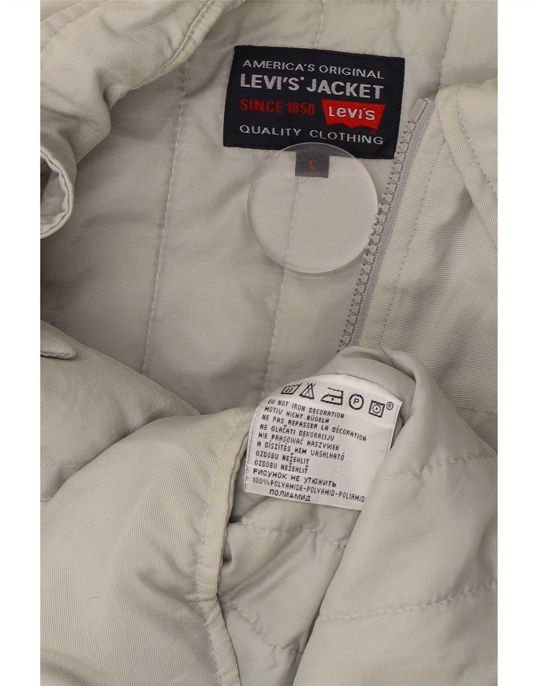Мужская куртка Levi's Utility UK 40, большая, серая, полиамид