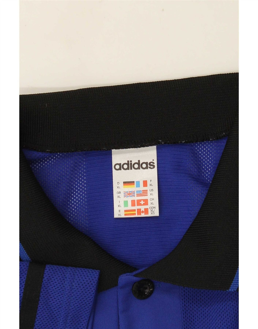 Мужская рубашка-поло Adidas XL из полиэстера в синюю полоску