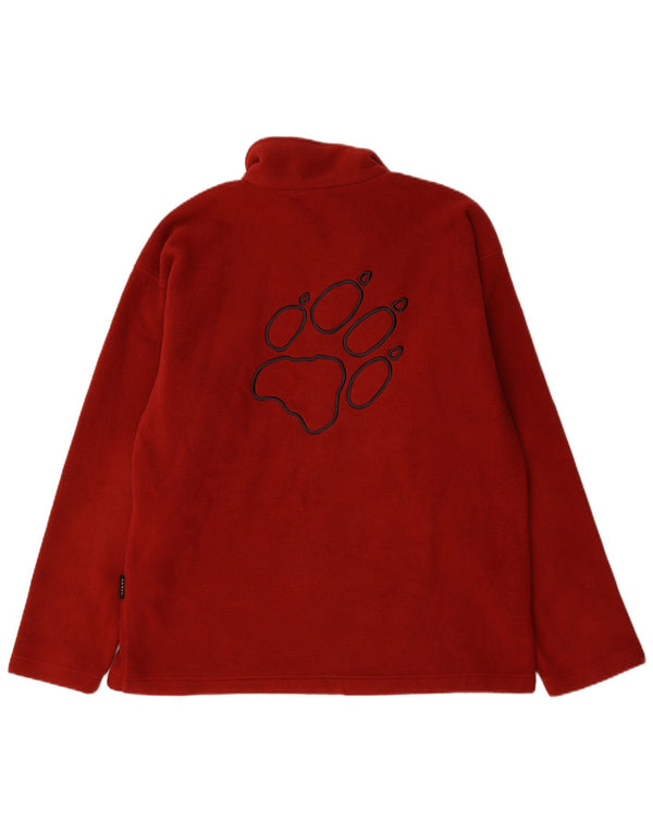 Мужской флисовый джемпер Jack Wolfskin с рисунком на молнии, Великобритания, 44/46 XL, бордовый