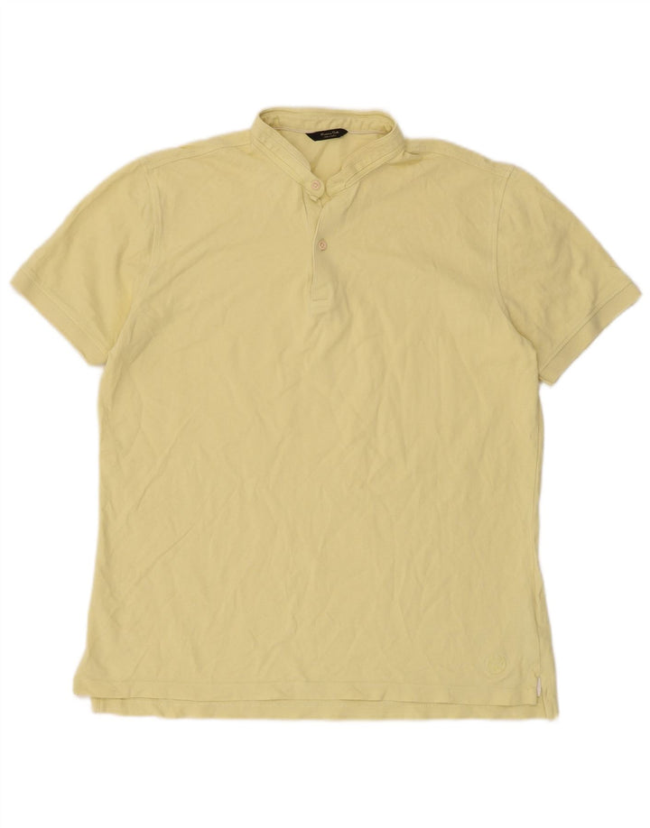 Мужская рубашка-поло MASSIMO DUTTI, большая желтая, хлопок