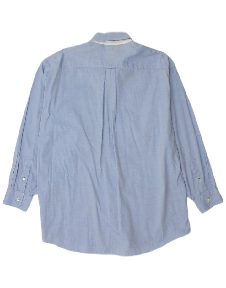 Мужская рубашка Tommy Hilfiger, размер 16, большая синяя хлопковая