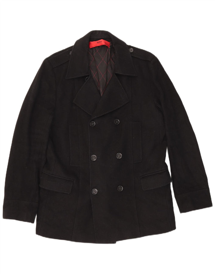 Мужское бушлат Hugo Boss UK 44 2XL Черный из натуральной шерсти