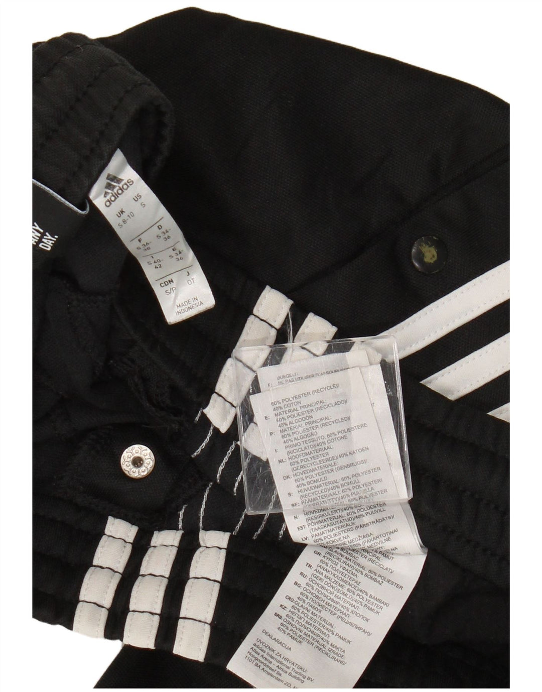 Женские спортивные брюки ADIDAS UK 8/10, маленькие черные, полиэстер