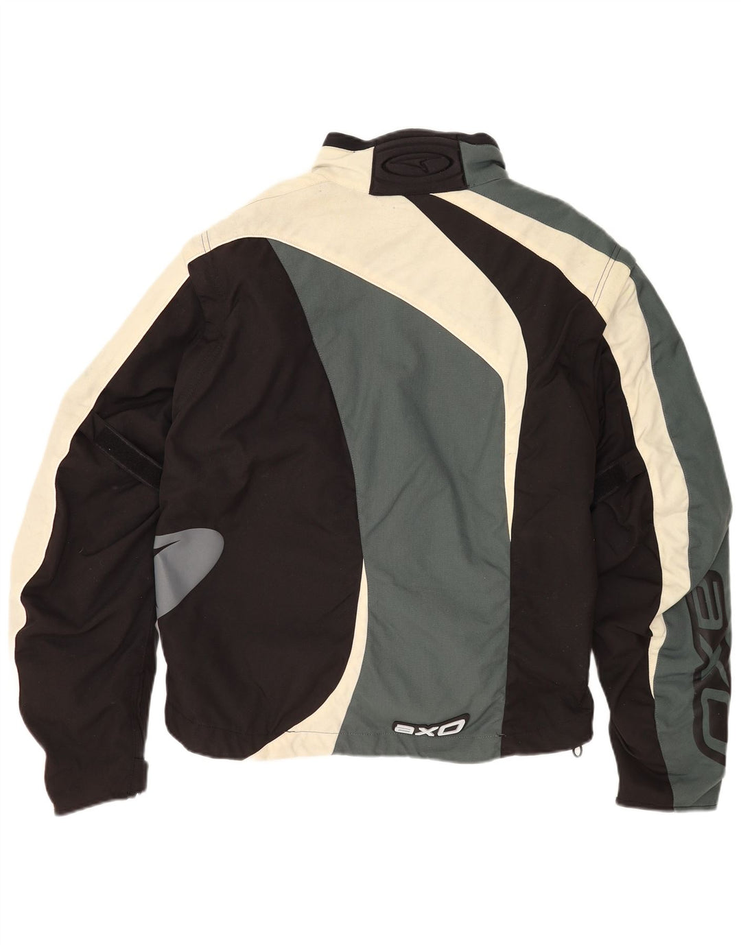 Мужская куртка-гонщик с графическим рисунком AXO UK 44 2XL, черная, полиэстер с цветными блоками