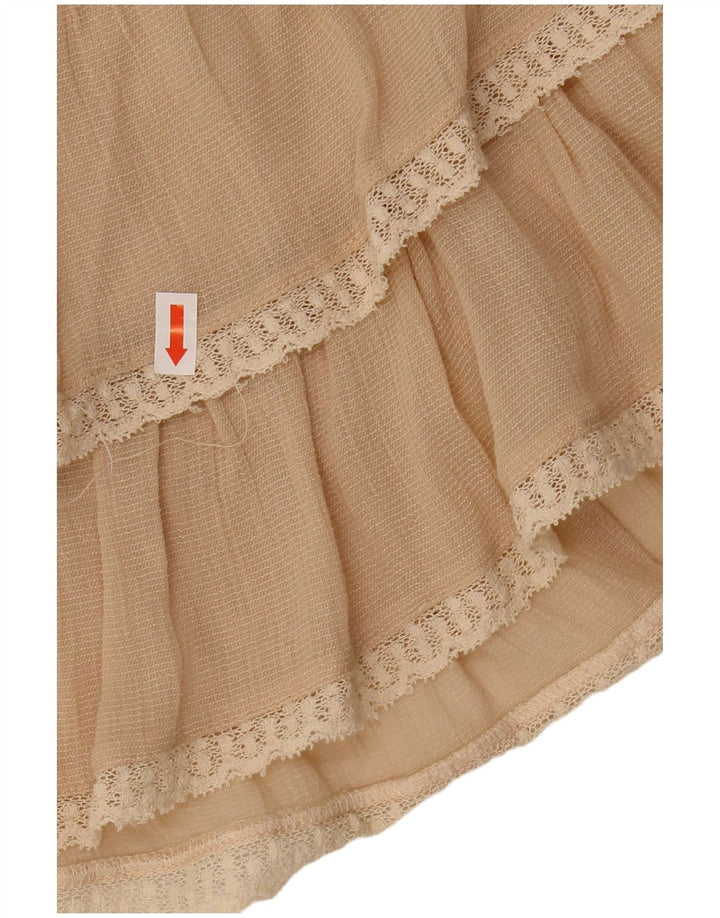 ZARA Womens Crop Cami Top UK 12 Medium Beige Viscose