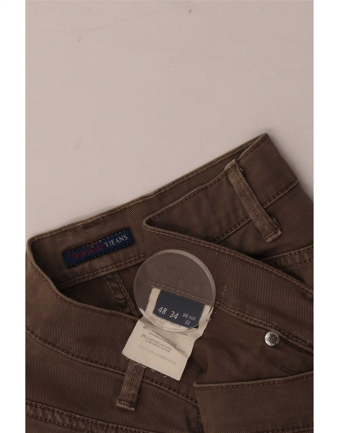 Мужские прямые джинсы Trussardi W32 L33, коричневые, хлопок