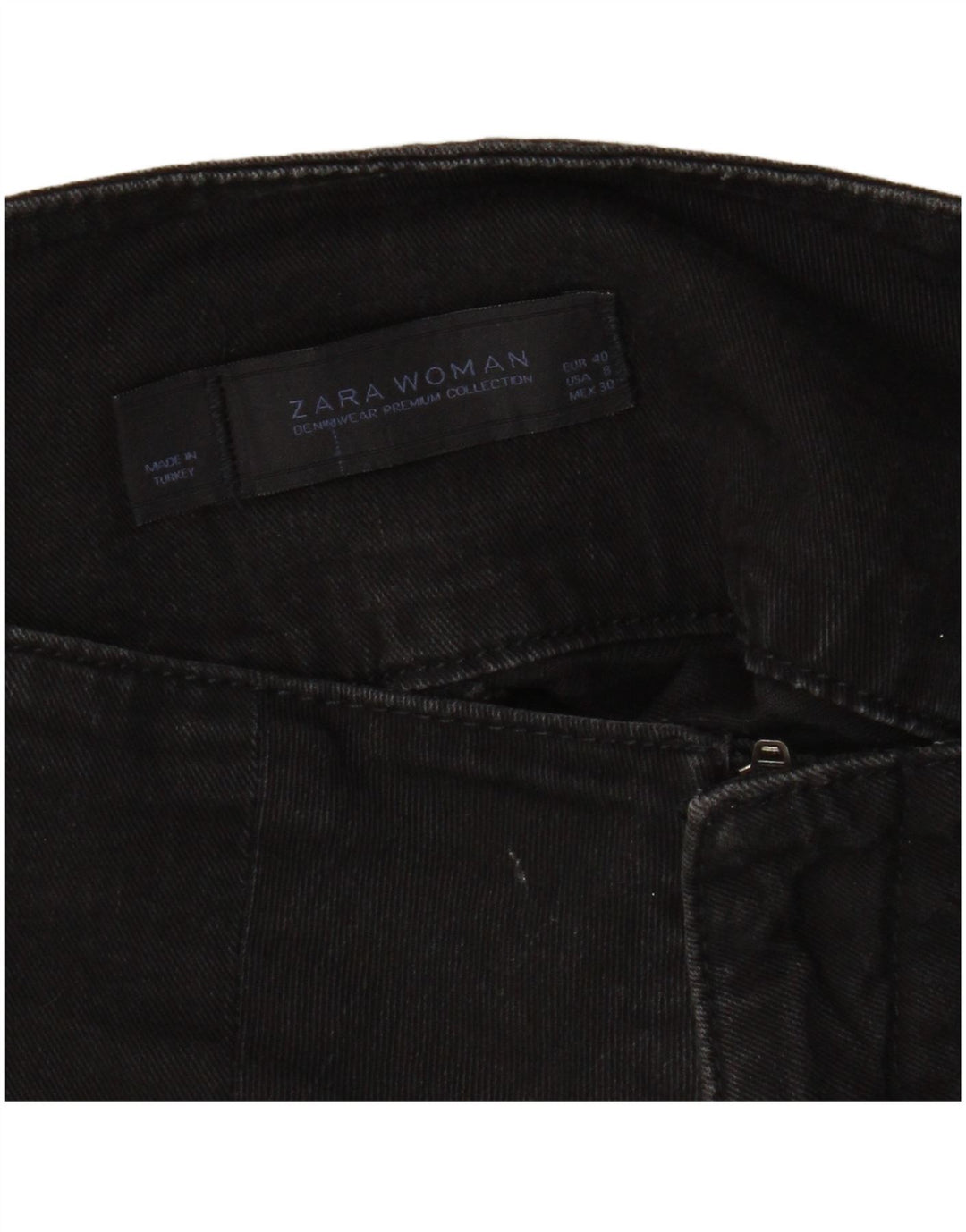 Женская мини-юбка джинсовая Zara EU 40 Medium W30, черный хлопок