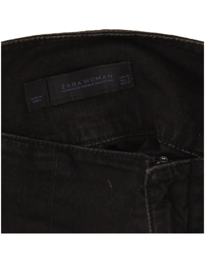 Женская мини-юбка джинсовая Zara EU 40 Medium W30, черный хлопок
