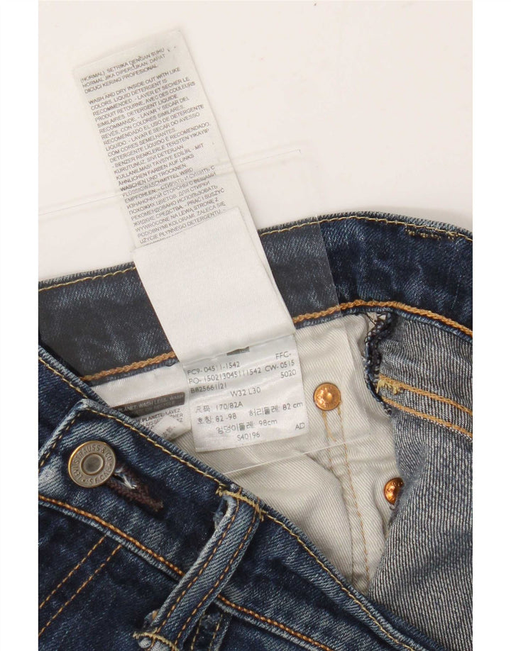 Мужские потертые узкие джинсы Levi's W32 L27, синие, хлопок