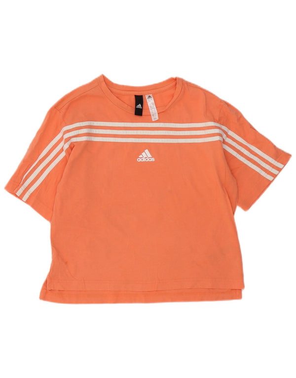 Женская футболка Adidas Top UK 8/10, маленькая оранжевая, хлопок