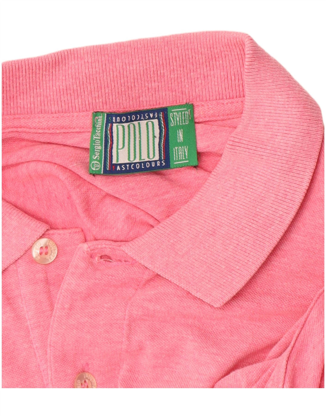SERGIO TACCHINI Мужская рубашка-поло из хлопка среднего розового цвета