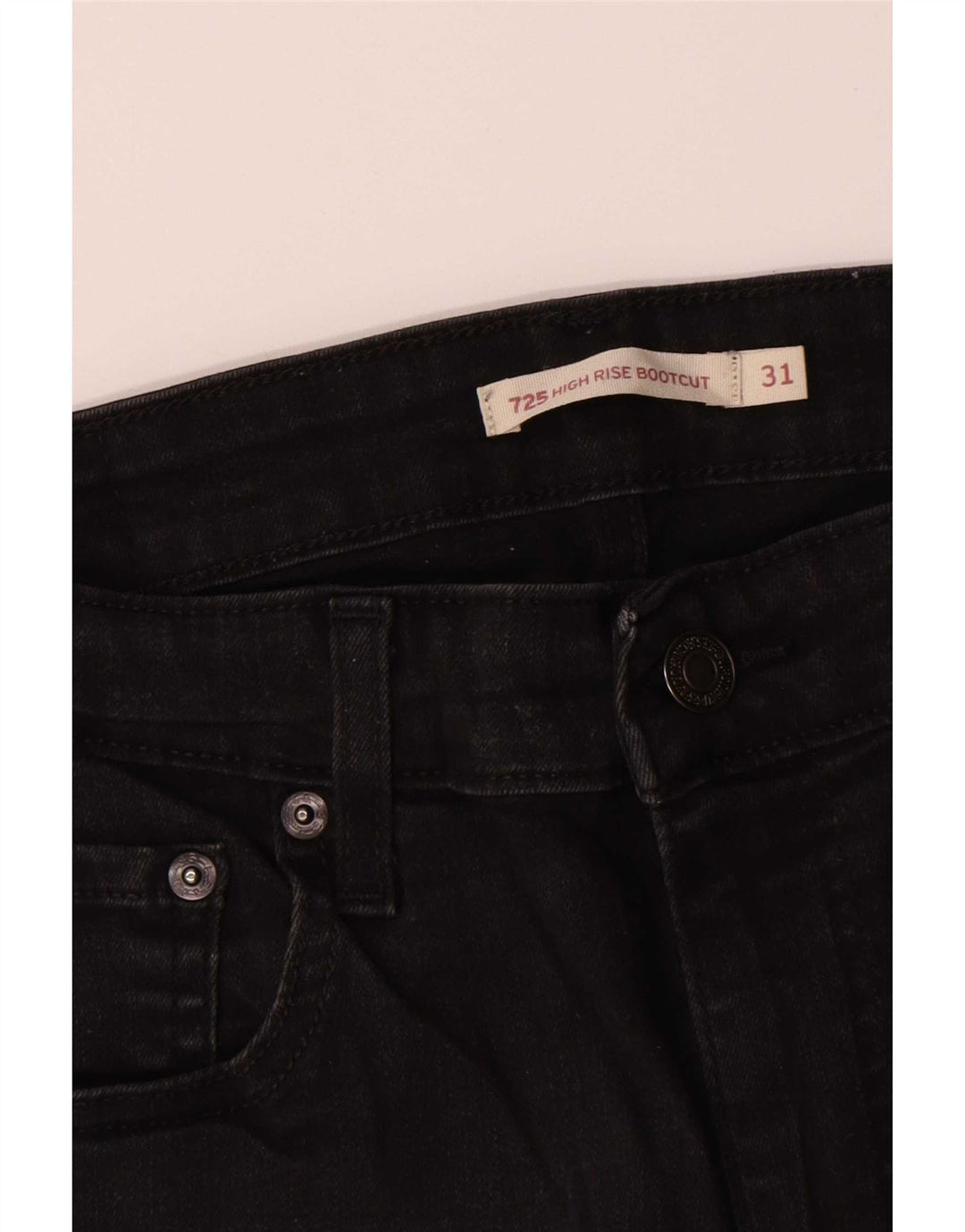 Женские джинсы Levi's 725 с высокой посадкой Bootcut W31 L30, черные хлопковые