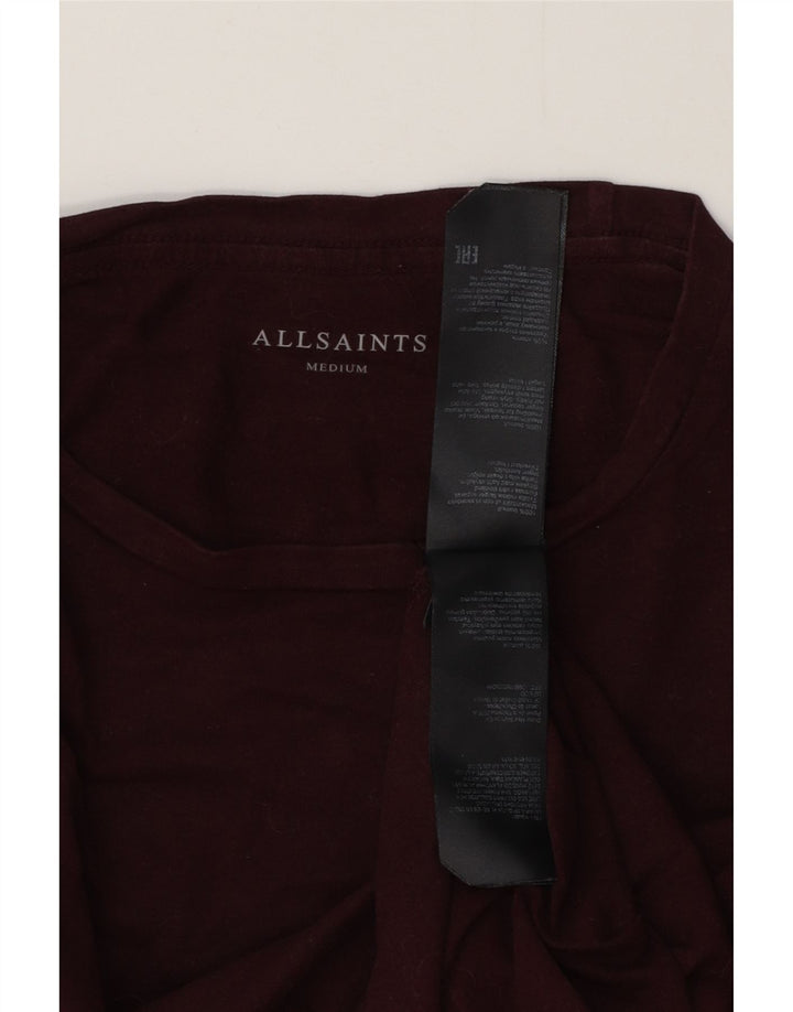 Мужская футболка ALL SAINTS Top среднего бордового цвета, хлопок