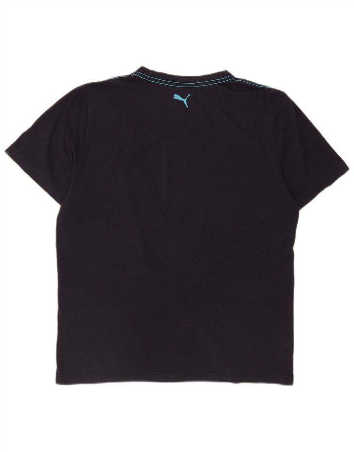 Мужская футболка с рисунком Puma, большая, темно-синяя