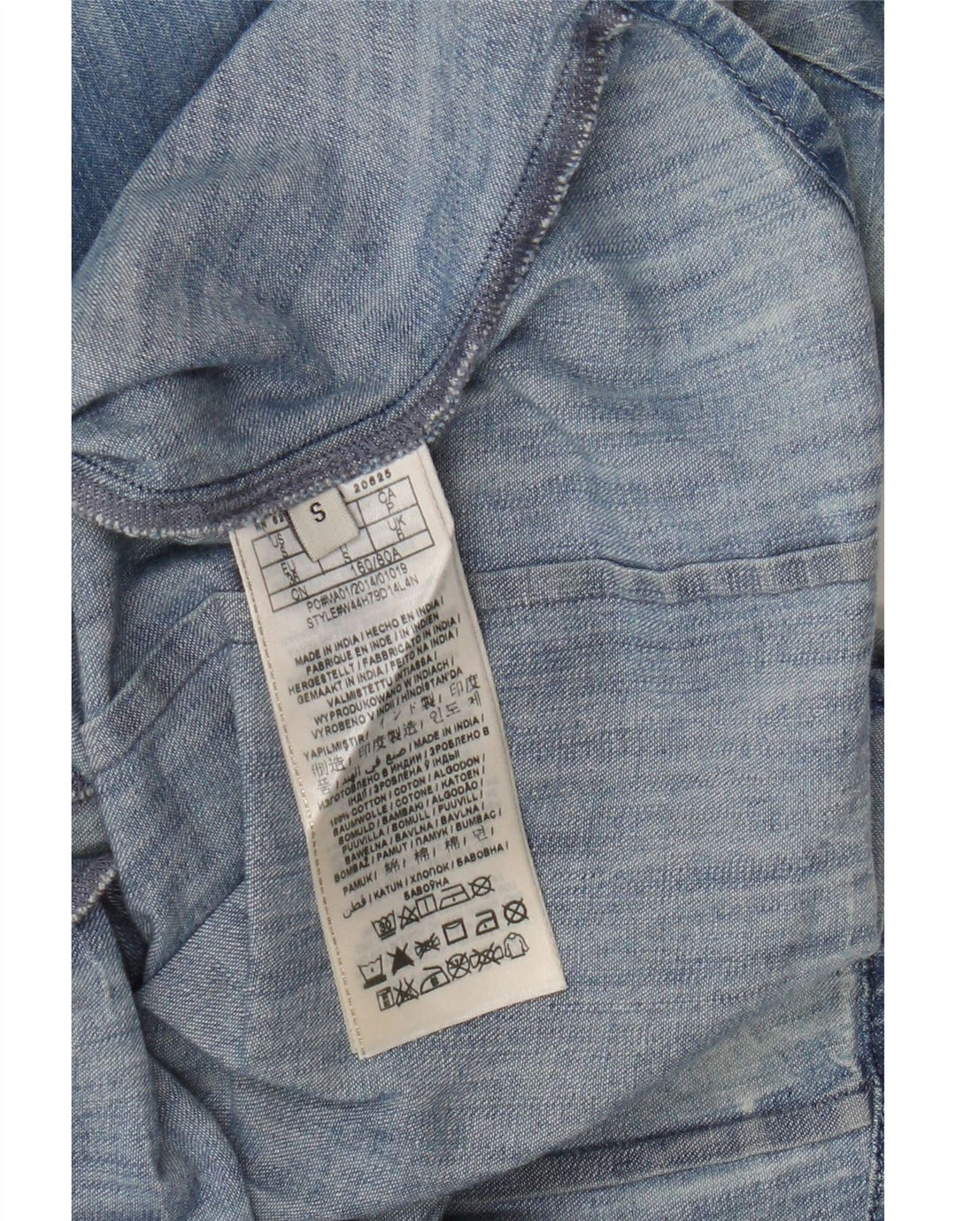 Guess Женская джинсовая рубашка оверсайз UK 6 XS Синяя хлопковая