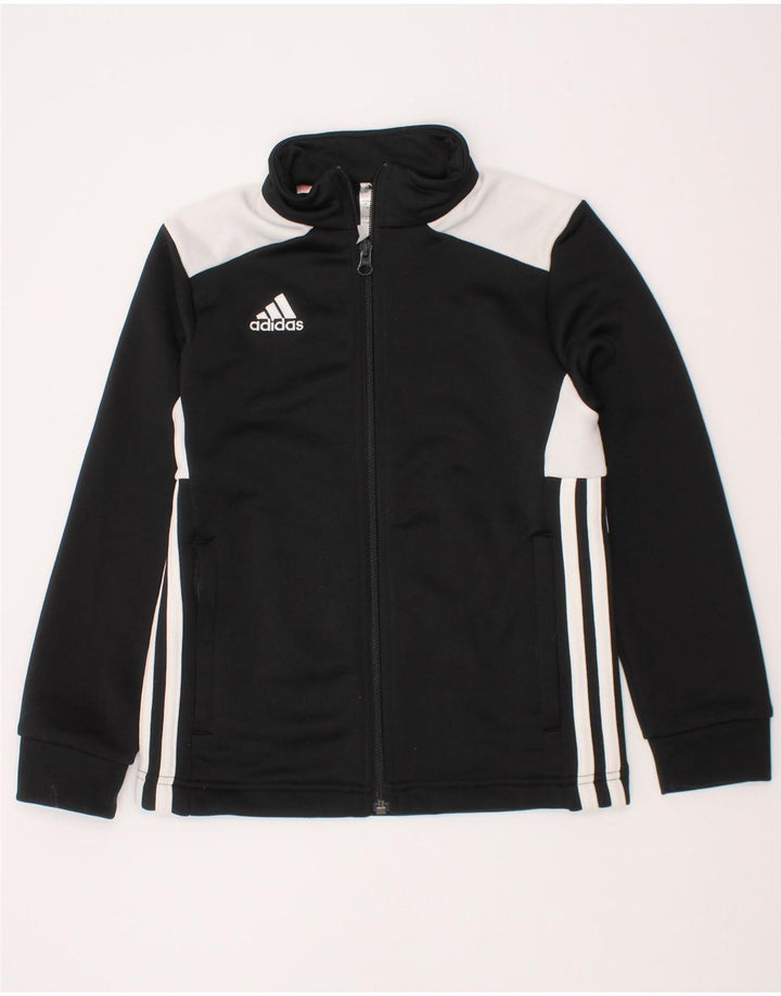 Спортивный костюм Adidas для мальчиков, верхняя куртка 7-8 лет, черный полиэстер с цветными блоками