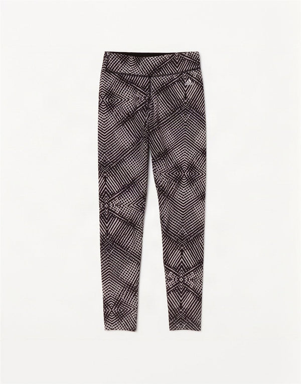 Женские леггинсы Adidas Climalite UK 4/6 XS, черный полиэстер с геометрическим рисунком