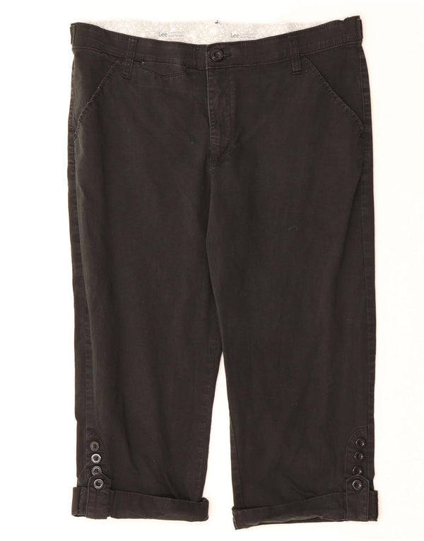 Женские прямые капри LEE, США 14, XL, W34, L18, черные, хлопковые