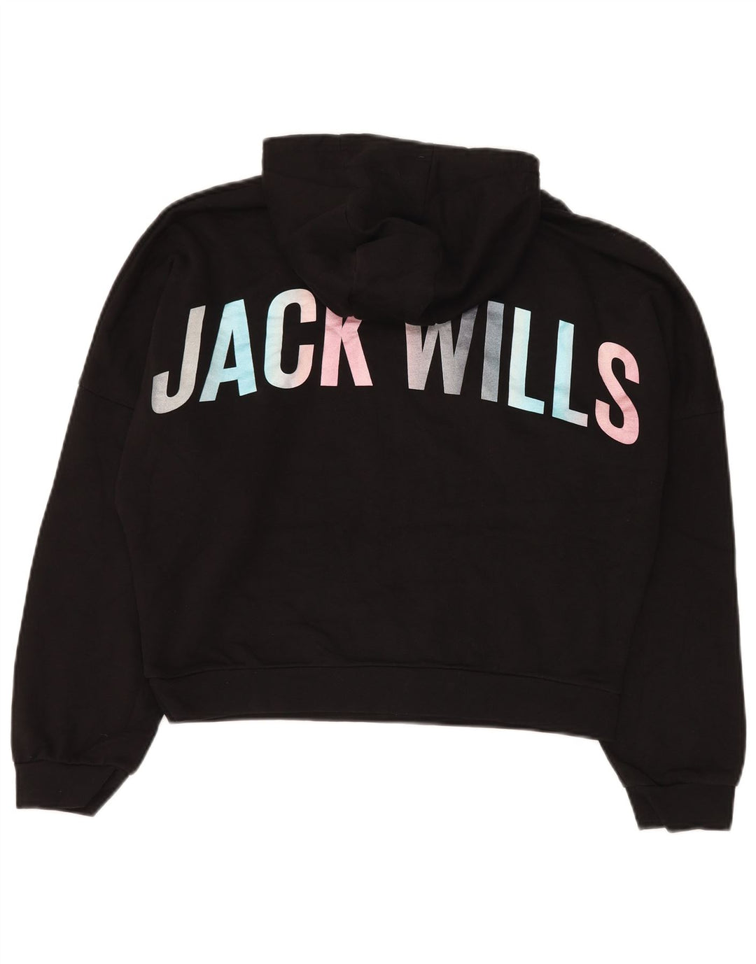 JACK WILLS Укороченный джемпер с капюшоном и рисунком для девочек 14–15 лет, черный