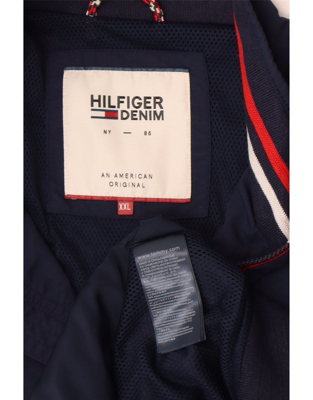 Мужская куртка-бомбер Tommy Hilfiger UK 44 2XL Темно-синий полиамид