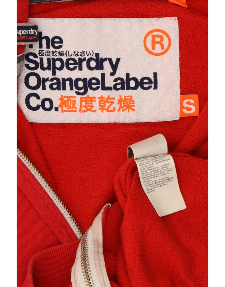 Мужской свитер с капюшоном на молнии Superdry, маленький красный, хлопковый