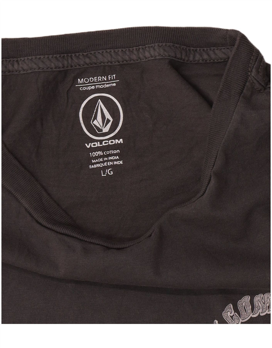 Volcom Мужская футболка современного кроя с графическим рисунком, большой серый хлопковый топ