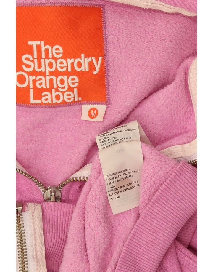 Женский свитер с капюшоном на молнии Superdry UK 14, полиэстер среднего розового цвета