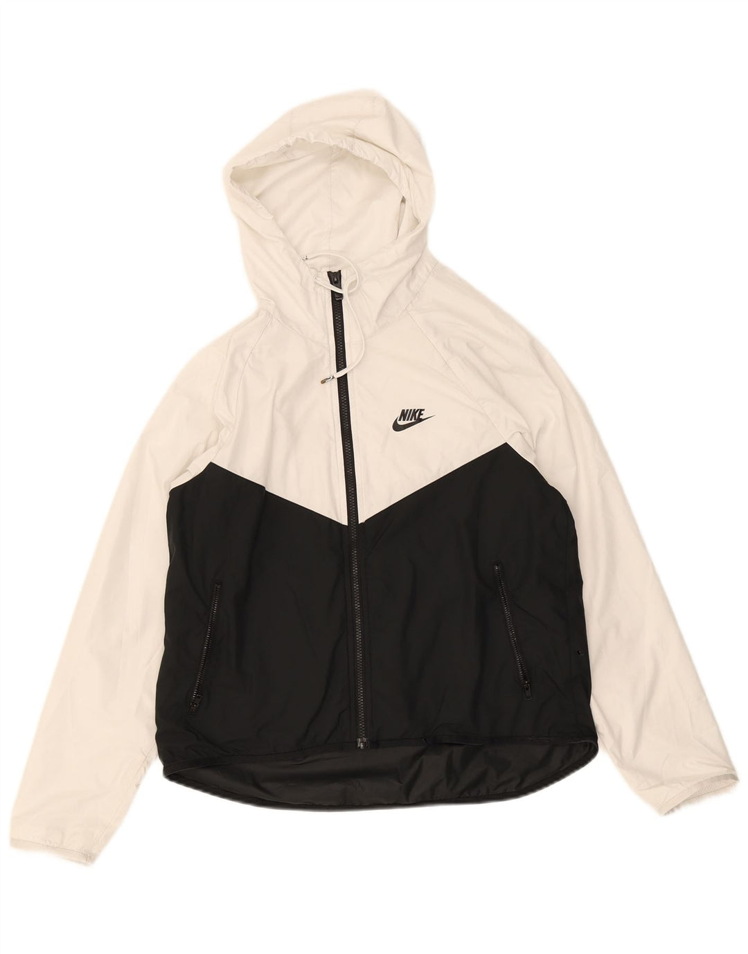 Мужская куртка-дождевик с капюшоном Nike UK 36, маленькая белая с цветными блоками