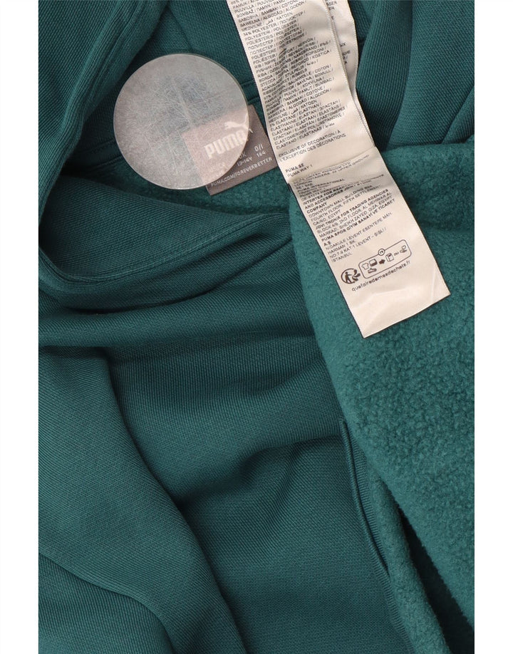 Толстовка свободного кроя с рисунком PUMA для девочек, 13–14 лет, зеленый хлопок