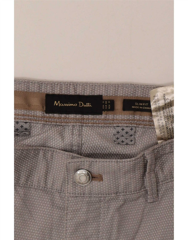 Брюки-чиносы Massimo Dutti мужские EU 40 Medium W31 L30 Серые Пятнистые