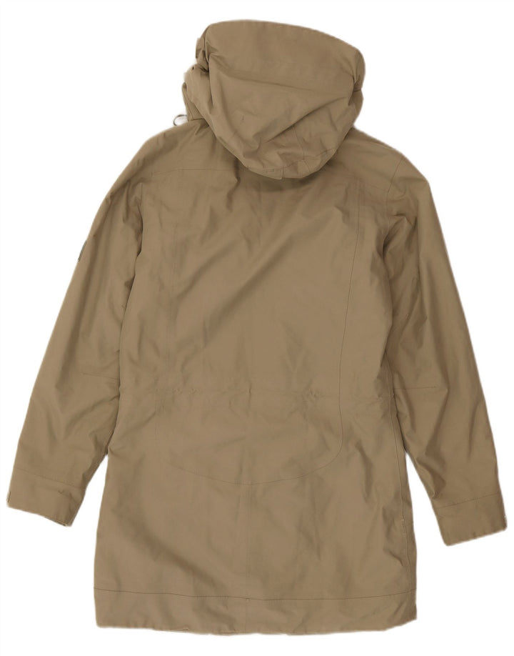 Женская парка Jack Wolfskin с капюшоном UK 8, маленький цвет хаки, полиэстер