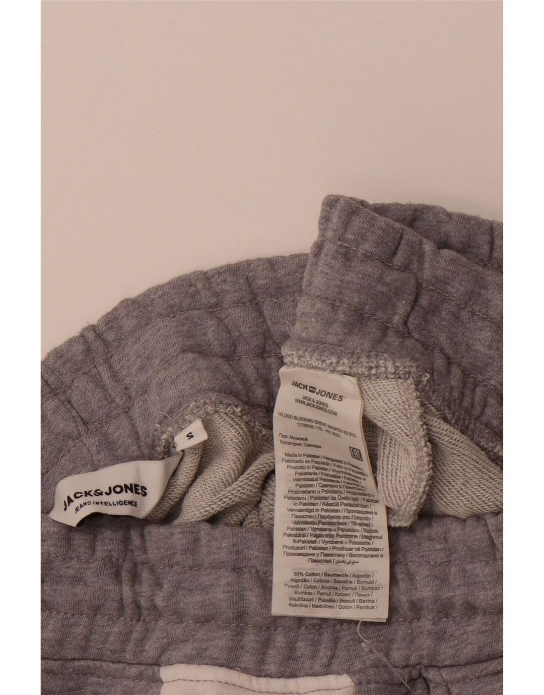 Мужские спортивные шорты JACK & JONES с рисунком, маленькие серые, хлопок с цветными блоками