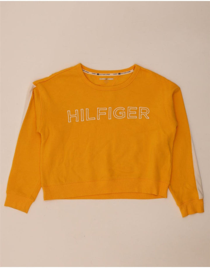 Женский укороченный свитшот Tommy Hilfiger UK 14, средний желтый