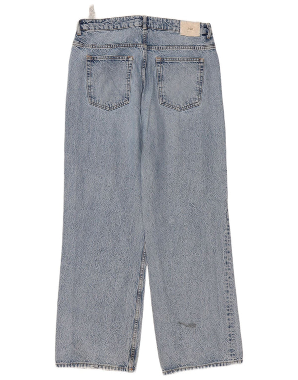 Женские свободные джинсы Zara с высокой посадкой EU 42, большие W32 L31, синие