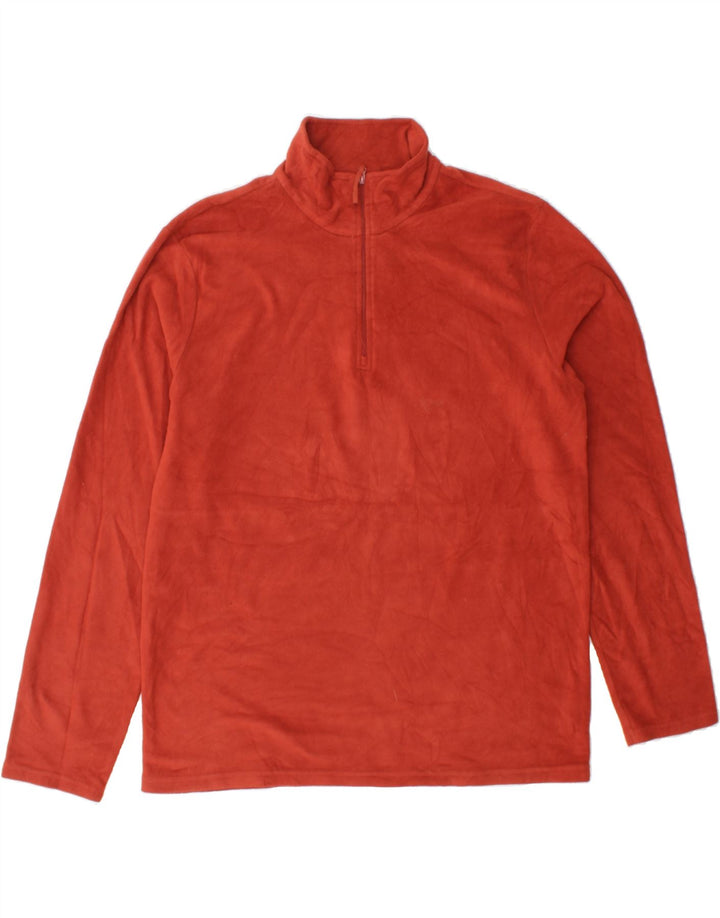 MOUNTAIN WAREHOUSE Mens Zip Neck Fleece Jumper Large Orange Polyester Vintage Mountain Warehouse and Second-Hand Mountain Warehouse from Messina Hembry 