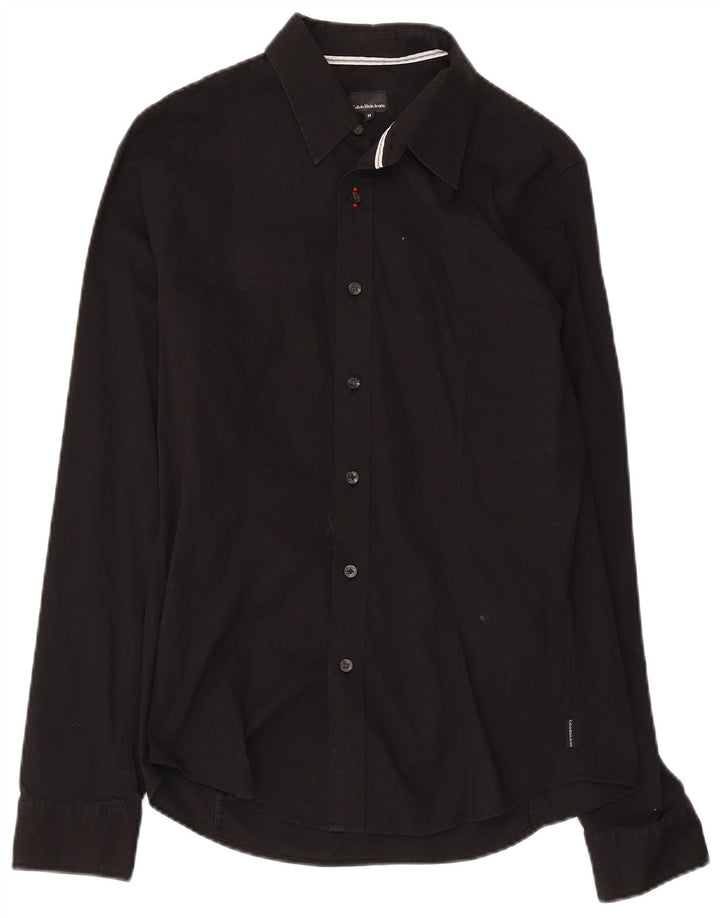 Мужская рубашка Calvin Klein Jeans среднего черного цвета