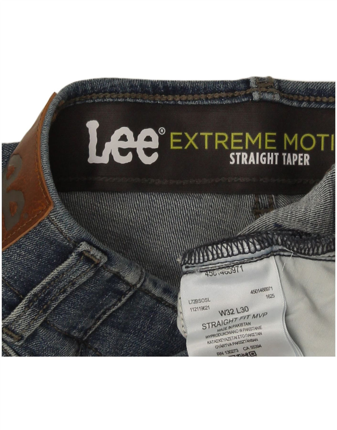 Мужские прямые зауженные джинсы Lee W32 L30, синий хлопок