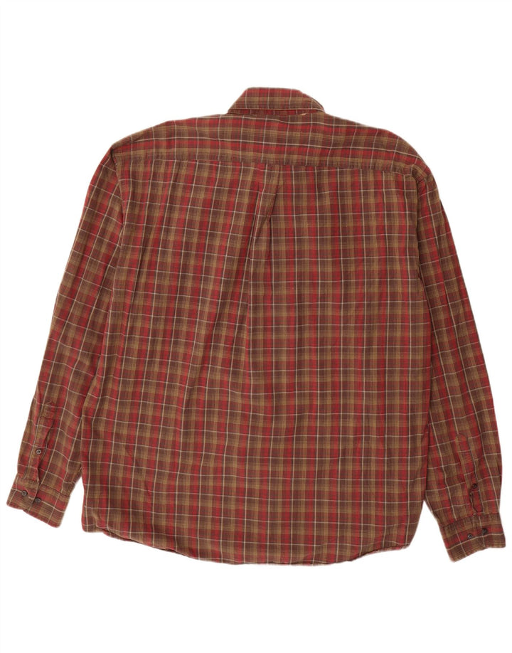 Мужская рубашка Sergio Tacchini 2XL, коричневая клетка, хлопок