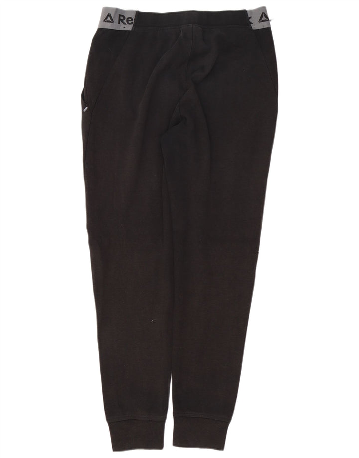 REEBOK Мужские спортивные брюки с графическим рисунком Брюки-джоггеры среднего черного цвета с цветными блоками