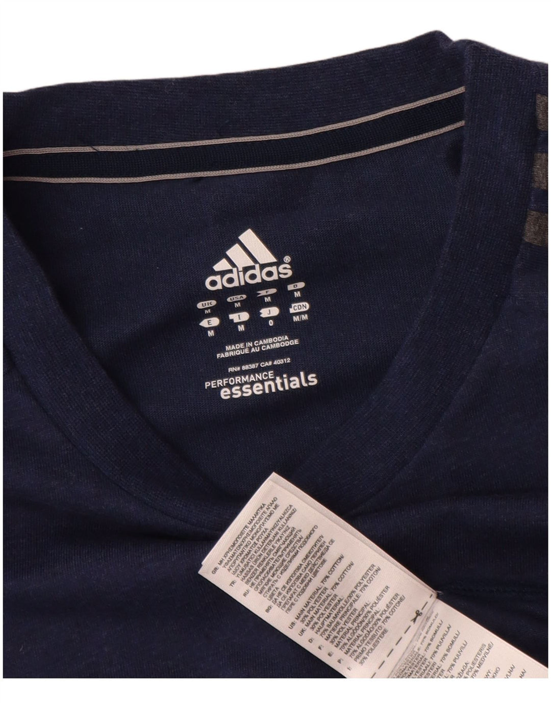 Adidas Mens Climalite Футболка Топ Среднего Темно-Синего Хлопка